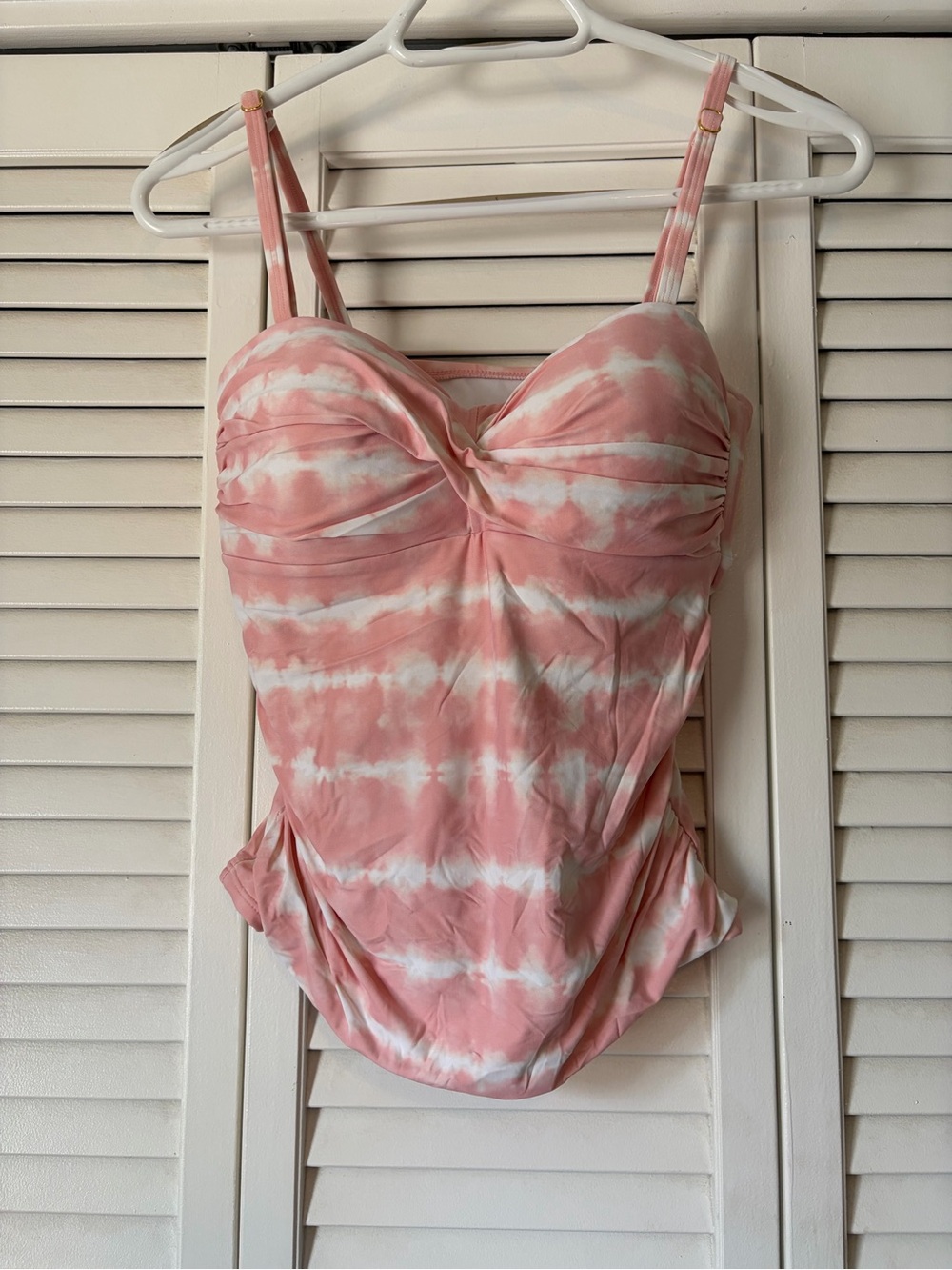 Pink Tie-Dye swim tank with Sweetheart Neckline